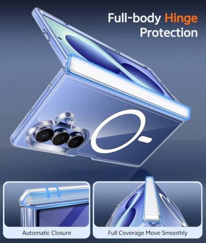 Image of FNTCASE for Samsung Galaxy Z-Fold-8-Ultra Case: for Z Fold 7 Phone Cases with Hinge Protection & Screen Protector Magnetic Clear Cell Cover Anti Yellowing Rugged Shockproof Protective Bumper(A-Clear)