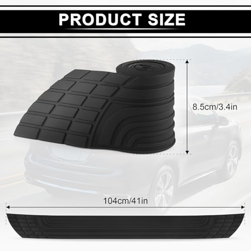 SINGARO Car Rear Bumper Protector, 43.3inch x3.5inch Car/SUV Universal Rubber Anti-Scratch Trunk Exterior Accessories