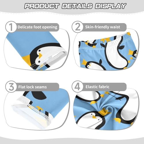 Birthday Penguin Girls Leggings,Workout Leggings for Girls Toddler Athletic Legging Size for 3-10T3