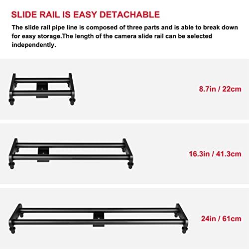 Yelangu Camera Dolly Motorized+Camera Slider Set, 3Speed Adjustable Wireless Electric Camera Car With 24”/62Cm Aluminum Alloy Track Rail And Remote, For Camera Camcorder Smartphone, Up To 6.6Lb/3Kg #TOP3