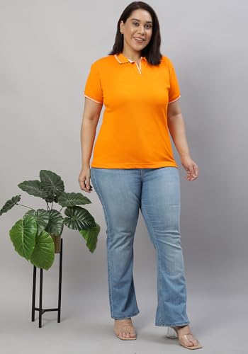 Image of Wear Your Opinion Women's Plus Size Tipped Collar Neck Polo Tshirt