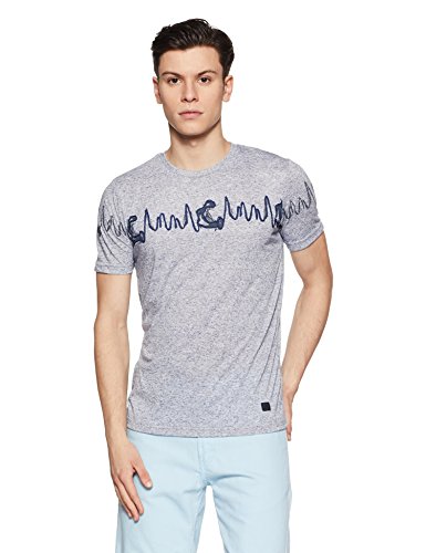 Easies by Killer Men's Striped Slim Fit T-Shirt (ETS-709 HSRN ENVTDBL XL)