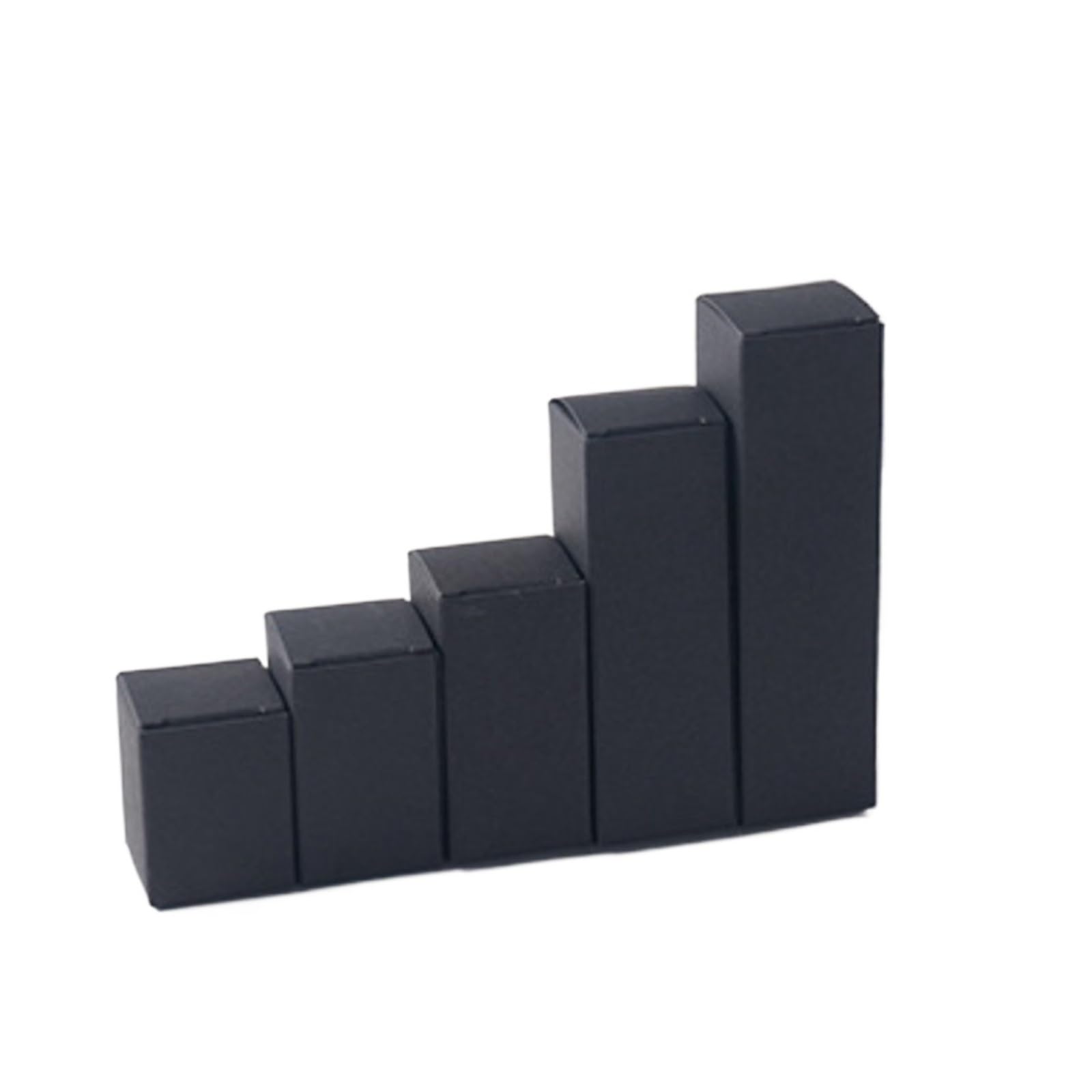 Packung Kraftpapier-Lippenstiftetuis 50 Stück rechteckige Faltschachtel aus Kraftpapier | For Kerzenbonbons(Black,7x7cm LxW,12cm H)