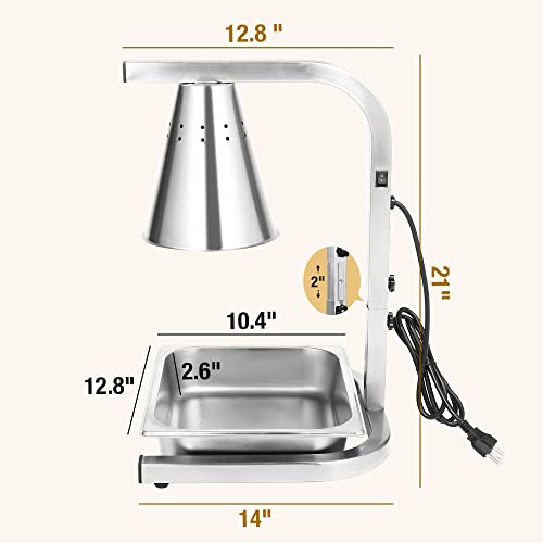 Restlrious HL1SX1-S1 Food Heat Lamp Freestanding Commercial Portable Food Warmer thumb #1
