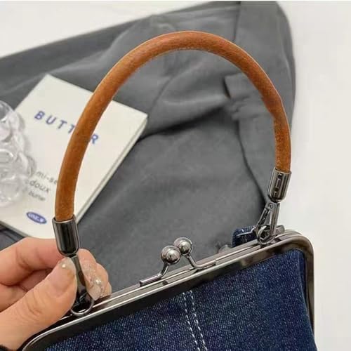 Image of Women's Kiss Lock Crossbody Bag PU Leather Kiss Clasp Purse Crossbody Shoulder Bags Hobo Tote Purses Wallet Handbags