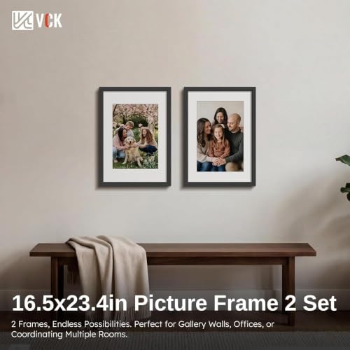Image of VCK A2 Frame 2 Pack, Black Wood, A3 Mat, for Picture, Poster, Art