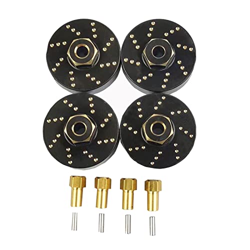 XSYGO 4pcs 13g Brass Wheel Weights with 7mm Wheel Hex Hub Extended Wheel Hubs Adapter for Axial SCX24 AXI90081 AXI00001 AXI00002 AXI00005 AXI00006...