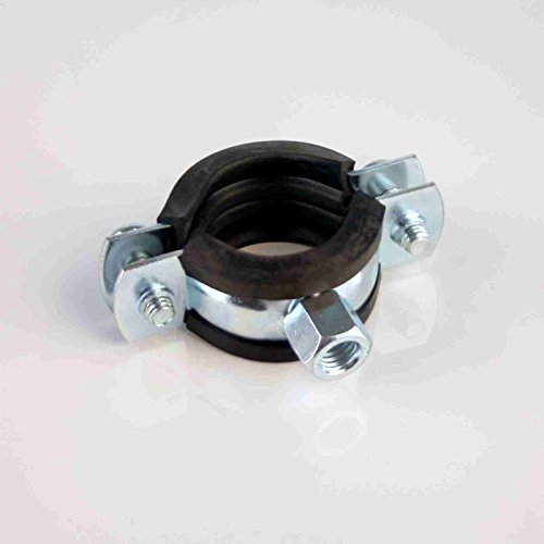 10 Stück Rohrschellen 12-16 mm, 1/4 Zoll Zweischraubenschelle mit Gummieinlage DIN 4109 Cover