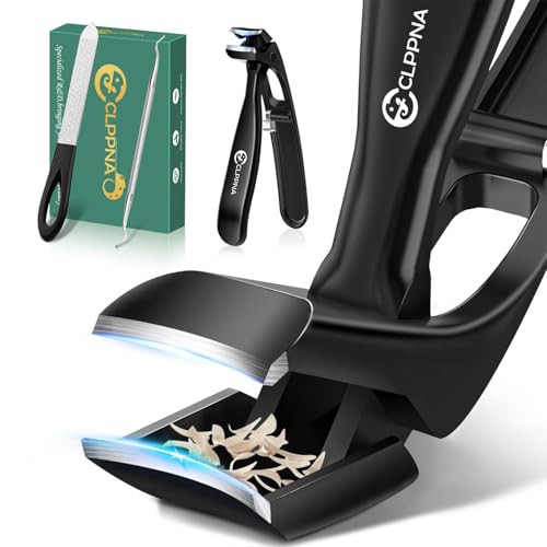 Toenail Clippers for Seniors, 2026 Upgrade Angled Head Nail Clippers for Men with Catcher, CLPPNA Ergonomic Toenails Clipper for Thick Toenails Long Handle, Sharp Wide Jaw Fingernail Clippers Adult