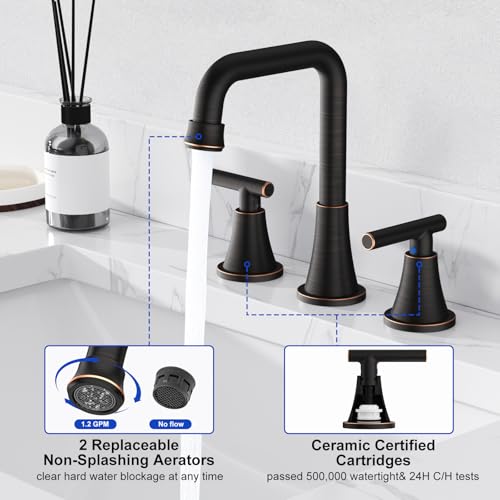 Hurran Bathroom Faucet 3 Hole thumb #3
