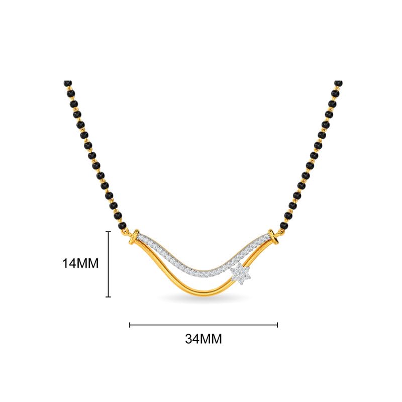 Image of KISNA JEWELS 14KT|18KT BIS Hallmark Pure Gold and Diamond Mangalsutra For Women
