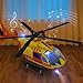 Rescue Toys Helicopter 15-in Airplane Toys for Kids with Hanging Basket Sounds and Lights for Boys Ages 3 4 5 6 7