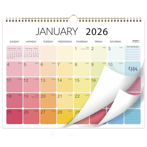 2026 Wall Calendar - 12 Months Wall Calendar from Jan. 2026 - Dec. 2026 with Thick Paper, 15