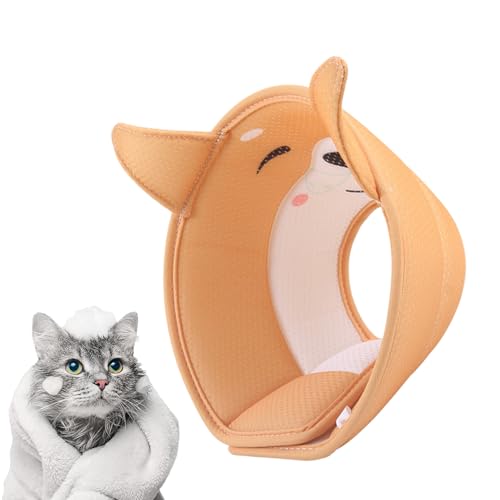 Cono de gato – Cuello suave, estampado animal, red transpirable | Bonito cono de recuperación de donut con diseño 3D para morder y lamer heridas para gatos y perros pequeños después del cuidado o