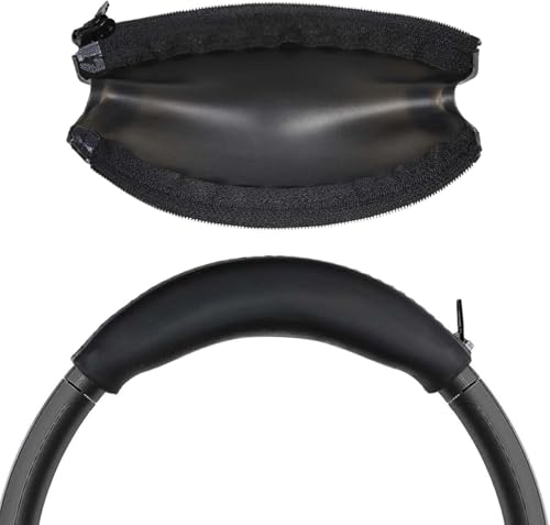 Image of Street27 Silicone Headband Cover Compatible with Sony WH-XM2 /XM3 /XM4 /XM5 /XM6 | Sweatproof Zipper Headband Protector | Washable Dustproof Cushion Pad Cover | Soft Comfort Fit (Black)