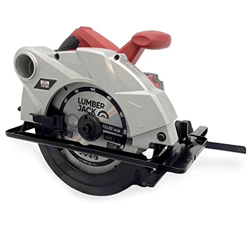 LUMBER JACK 185mm Circular Saw Multi-Purpose Cutting, Heavy Duty 1400W Motor, Dust Extraction Port, 90° & 45° Bevel Angle, Includes Blade