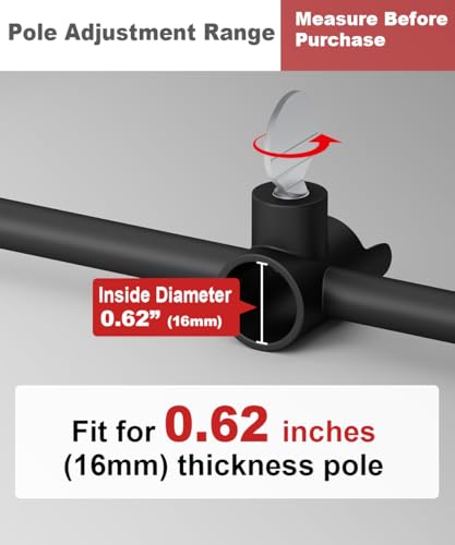Image of Garbuildman Pole Stabilizer Stand Base with 4 Prongs for Outdoor Bird Feeder Pole, In-Ground Support Applies to 0.31 inch to 0.74 inch Shepherds Hook, Black, 1 Pack, Measure Before Purchase