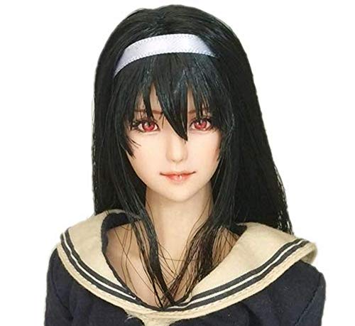 HiPlay 1/6 Scale Female Figure Head Sculpt, 100% Handmade & Customized Makeup, Anime Style, Beauty Charming Girl Doll Head for 12" Action Figure TBLeague/Obitsu/JIAOU CDH91 (White Skin)