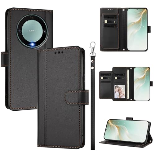 �X�}�z�P�[�X �Ή��@�� for Honor X50 (Pro) / X50 GT / X9b,�Ή��@�� for Honor Magic6 Lite �X�}�z�P�[�X�y�E�H���b�g�f�U�C�� �f���A���J�[�h�X���b�g �L���b�V�� �t���b�v���X�^���h �����h�~�zBlac