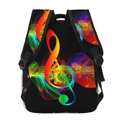 Music Note Colorful Graffiti Backpack Multipurpose Shoulder Bag Capacity Gym Outdoor Hiking Travel Camping Gym Daypack 16in4