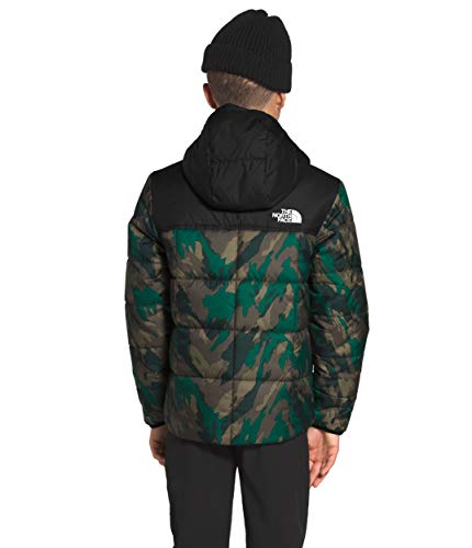 The North Face Jaqueta reversível Perrito para meninos, Evergreen Mountain Camo Print, XX-Small