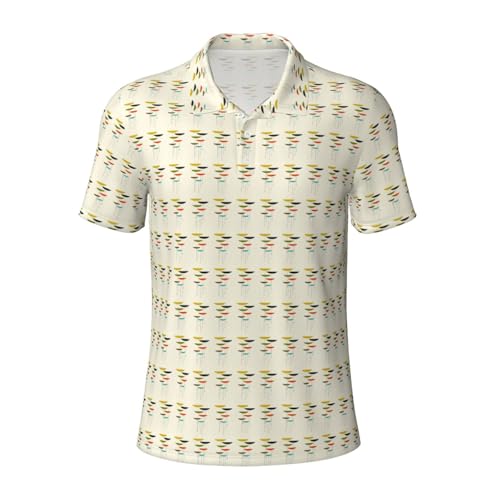 Polo imprimé moderne du milieu du siècle pour homme à manches courtes