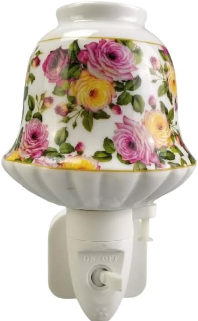 Durable and Clasic LED Night Light - Colorful Floral Ceramic Decorative Light...