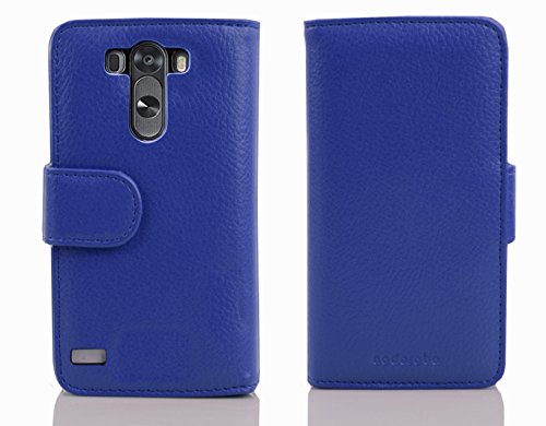 Cadorabo Custodia A Libro Portafoglio Per LG G3 Mini / G3S - Colore Blu Scuro E Nero Con Chiusura Magnetica, Slot Per Carte E Funzione Stand
