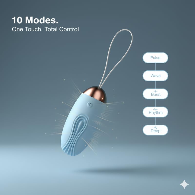 Image of ZYLLION Shark Egg Design Personal Massager for Body Relaxation|Multiple Modes|Quiet & Portable Handheld Massager|Rechargeable Massager for Neck Back| Shoulders & Muscle Relief - Blue