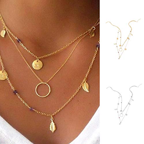 Hemlock Multilayer Necklaces for Women Layered Necklace for Women Girls Sexy Long Choker Chain Y Necklace Birthday Gift