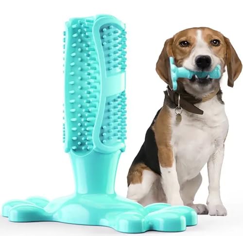 Image of Chew Toy for Dog Toothbrush Stick Dog Toys for Aggressive Chewers Interactive Toys Treats Tough Toy to Keep Them Busy Chew for Small Dogs (Blue, L)