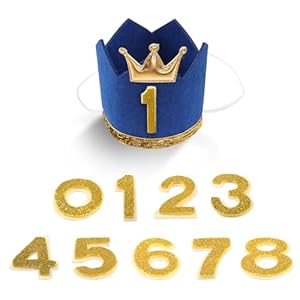   YAODHAOD-Crown-Dog-Birthday-Hat-Girl-Boy-Reusable-Birthday-Party-Cat-Kitten-HeadbandAdoption-Celebration-or-Gotcha-Day-Photos-Decorations-Party-Hat-Blue-Boy