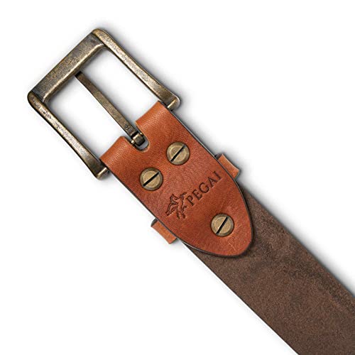 PEGAI McTROY 100% Full Grain Leather Belts for Men, Handmade, Buckle Design, Great for Work, Casual4