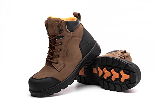 Mwork 6" Safety Work Boots For Men Waterproof Composite Toe Puncture Proof Eh Non Slip No Metal Comfortable& Durable Mw0001 Brown Size 8 #TOP2