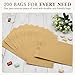 RJ Displays-200 Pack Kraft Brown Paper bags Merchandise Shopping Sales for Magazine, Good for Candy, Party Favor Bag T-Shirt (Brown, 4