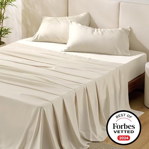 Bedsure Queen Sheets, Rayon Derived From Bamboo, Queen Cooling Sheet Set, Deep Pocket Up To 16", Breathable & Soft Bed Sheets, Hotel Luxury Silky Bedding Sheets & Pillowcases thumb #6