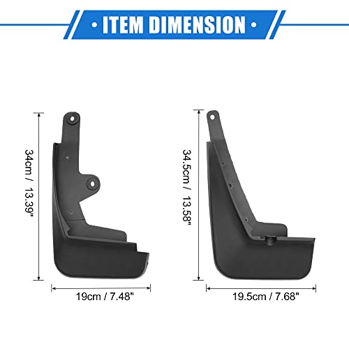 Image of Mud Flaps Kit Compatible for Mazda CX-30 2020-2023, Quality Plastic Black Front and Rear Splash Guards