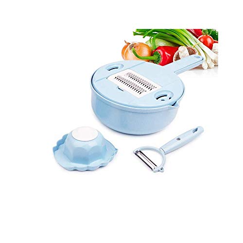 AIKENR Gemüseschneider, 12 in 1 Hobel, multifunktionaler Lebensmittelschneider mit 6 austauschbaren Edelstahl-Klingen Cover