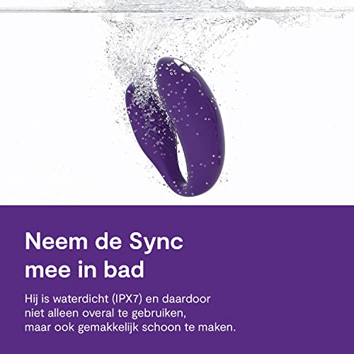 We-Vibe Sync, flexibele vibrator voor paren,in C-vorm met sterke trillingen, Bluetooth-bediening via afstandsbediening of We-Connect™ App, waterdicht en oplaadbaar Purple - Afbeelding 6