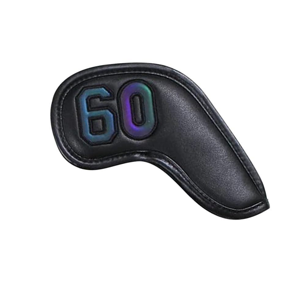 Scott Edward 1PCS Golf Club Head Covers for Irons Wedge, Golf Magnetic Wedge Covers PU Leather Waterproof Head Covers for All Brands Black Gradient Color, 60 Degree