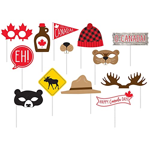 Kit d'accessoires pour photomaton Fête du Canada Amscan de 15 pièces blanches pour selfies