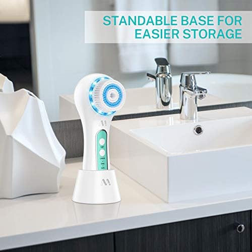 Facial Cleansing Brush IPX7 Waterproof Electric Rechargeable Face Spin Brush for Deep Cleansing, Facial Spin Brush with 5 Brush Head, Gentle Exfoliating, Removing Blackhead, Massage