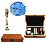MNYR Bird On Leaves Decorative Luxury Wood Box Rose Gold Metal Wedding Invitations Gift Card Paper Stationary Envelope Seals Custom Logo Wax Seal Sealing Stamp Wax Stick Spoon Wood Gift Box Kit