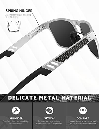 Image of ANYLUV Polarized Sunglasses for Men Rectangular Classic Al-Mg Metal Frame Sun Glasses Mens Sunglasses with UV Protection