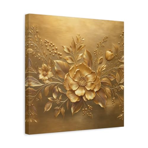 Toile florale dorée au-dessus du canapé pour créer un salon chaleureux et accueillant