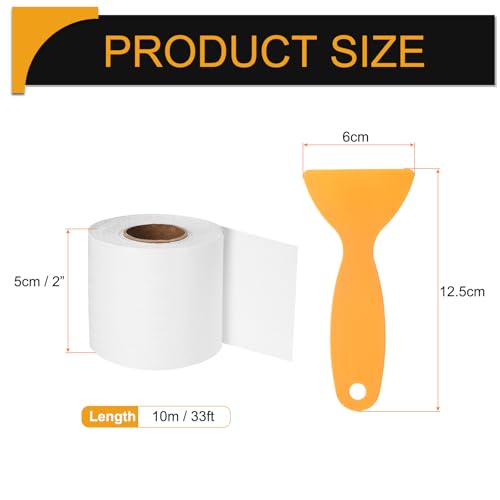 Image of HARFINGTON Wood Grain Repair Tape 2 Inch x 33ft Self Adhesive Repair Patch Tape Simulated Wooden Floor Tapes with Plastic Scraper for Tables Doors Windows Furniture, White Wood