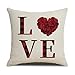 Poszewka na poduszkę na walentynki 18x18 cali Love Heart Poszewka na poduszkę w kratę Prezent Poszewka na poduszkę w kratę