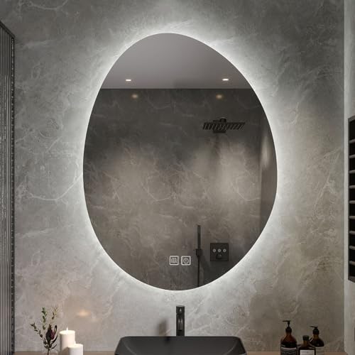 Miroir de salle de bain éclairé LED tactile 3 couleurs avec fonction antibuée