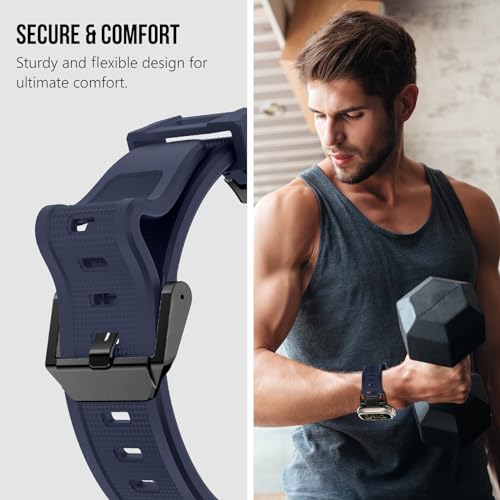 Image of KADES Rugged TPU Sport Band for Apple Watch Ultra 3 /2 /1 49mm, Metal Connectors for Apple Watch Series 11 /10 /SE3 46mm Series 9 /8 /SE2 /7 /6 /SE /5 /4 /3 /2 /1 45mm /44mm /42mm