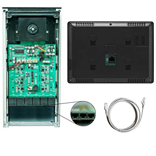 Image of Upgrade Versions 4 Units Apartment Intercom System 7 inch Touch Monitor Video Door Phone Kits Support Ethernet Cable Connect, Single-Supply, ID Keyfobs Unlock for Home Apartment